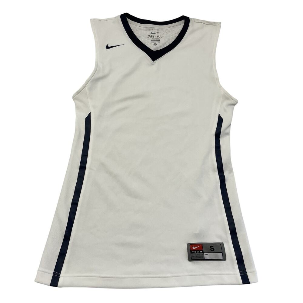 Nike Woman’s Team Small White And Black Sleeveless Tank Top Active Wear*flaw